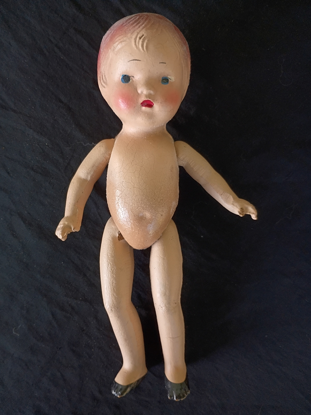 Antique/Early Vintage 9.5" Composite Doll Some Crackling